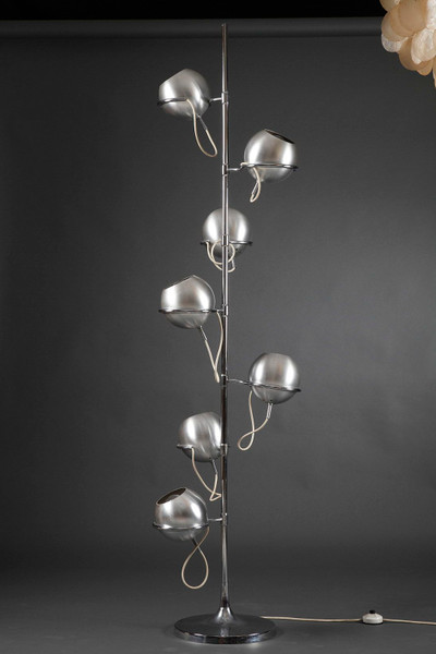 LAMPADAIRE 1960/1970 A SEPT LUMIERES, MODELE D'ÉTIENNE FERMIGIER