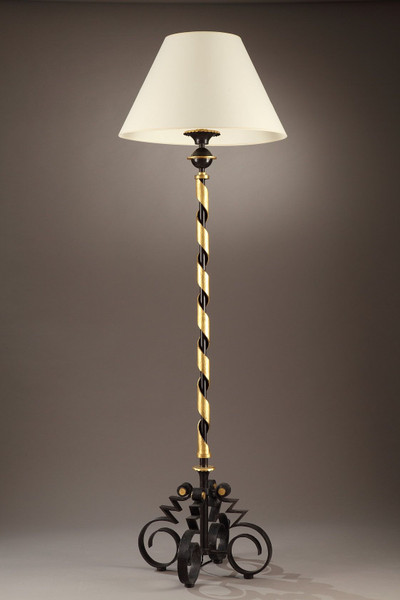 Gilbert Poillerat&#39;s Forge Iron Stark Lampe
