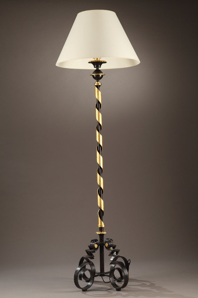 Gilbert Poillerat&#39;s Forge Iron Stark Lampe