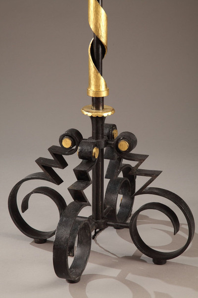Gilbert Poillerat&#39;s Forge Iron Stark Lampe