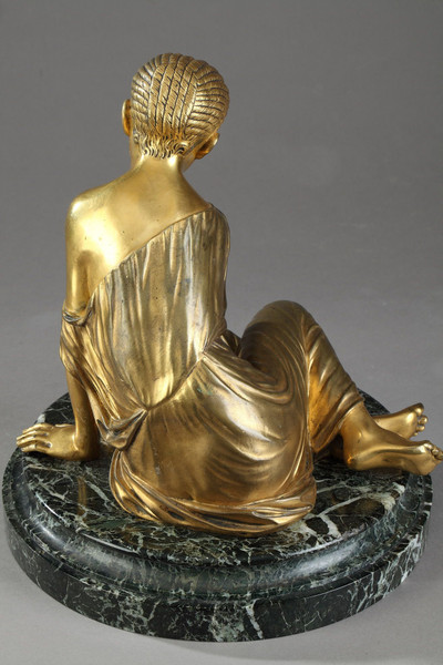 Scultura in bronzo &quot;The Bonelet Player&quot; dall&#39;antico, fine del XIX secolo