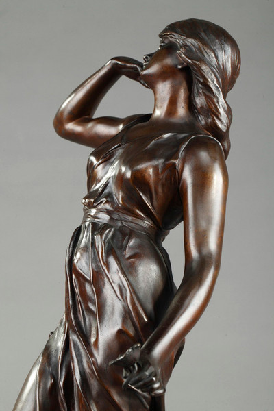 STATUE EN BRONZE ART NOUVEAU "LA NUIT" DE JULIEN CAUSSE (1869-1909)