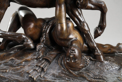 Theodore Gechter (1796-1844): gruppo di bronzo &quot;Amazon Ference&quot;