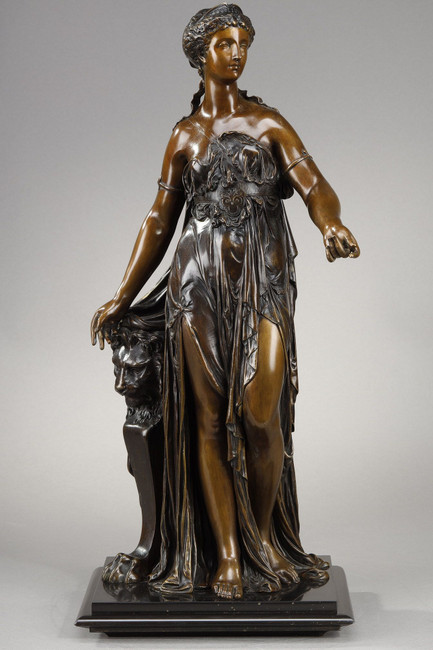 Sculpture Chat Maisie patinée bronze