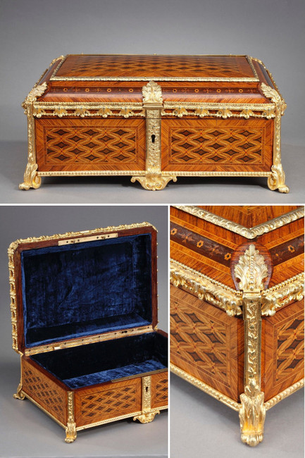 Boite à bijoux en bois de style Louis XVI