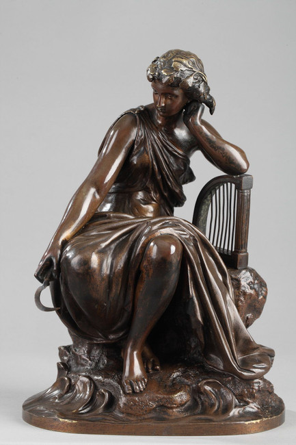 Il Y A Une Statue D'une Femme Assise Sur Un Champignon Ai Génératif