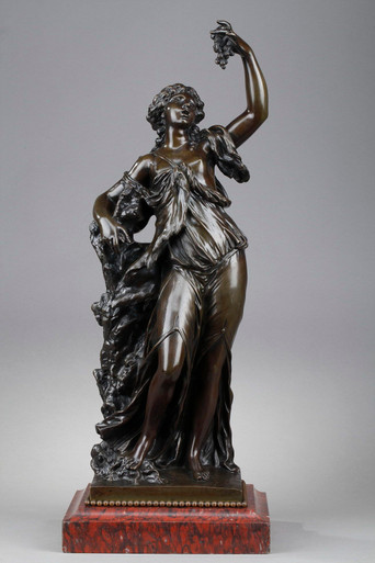 Grand ensemble trois pieces en bronze avec bacchantes - XIXe siècle -  N.103365