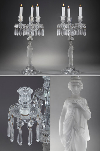 Pair of Baccarat crystal candlesticks