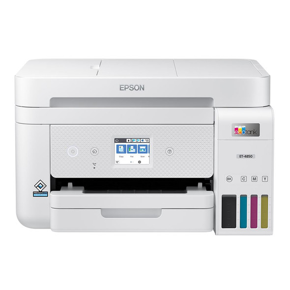 Epson EcoTank ET-4850 All-in-One Cartridge-Free Supertank Printer Wireless/Print/Copy/Scan/Fax/Ethernet - White