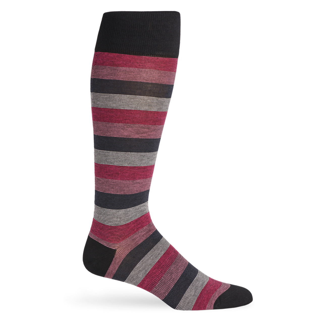 Pink and Black Stripe dress socks | Super-Soft Bamboo Yarn | DeadSoxy