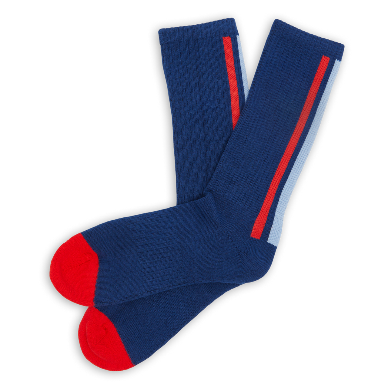 Navy Vertical Stripe, Team Color Athletic Casual Socks
