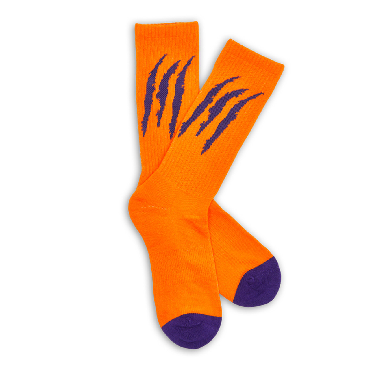 Purple and Orange Scratch, Premium Athletic Casual Socks