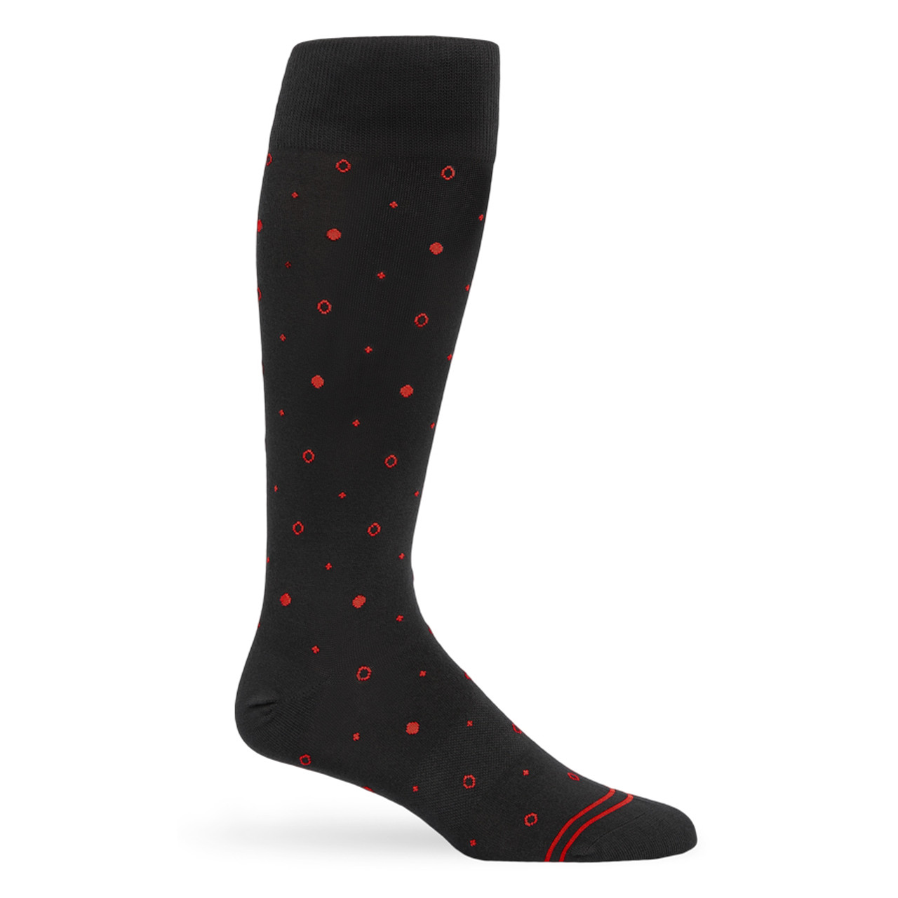 Red and black dress shop socks