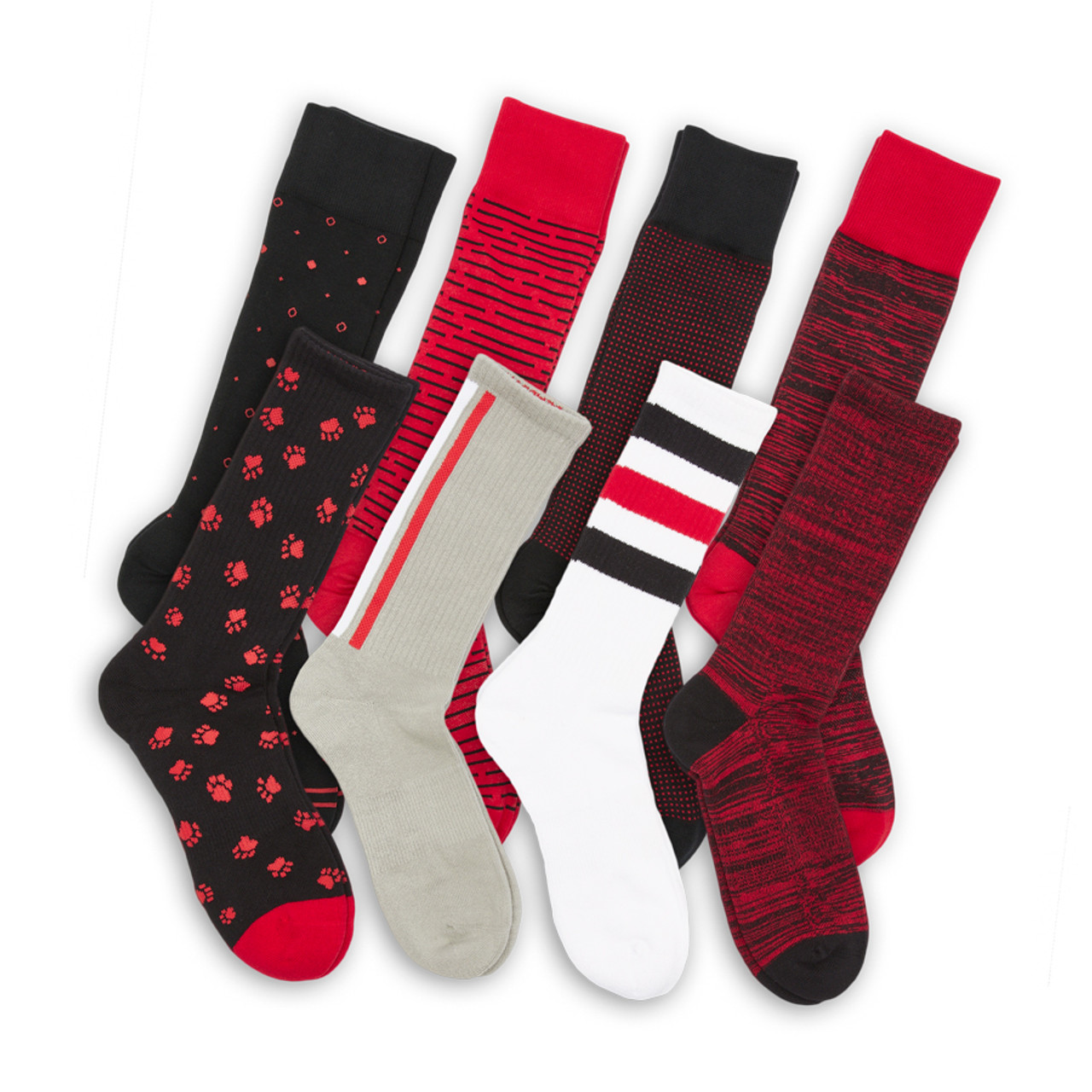 Trendy transparent socks with black and red stripes - DIM Style Sporty Look