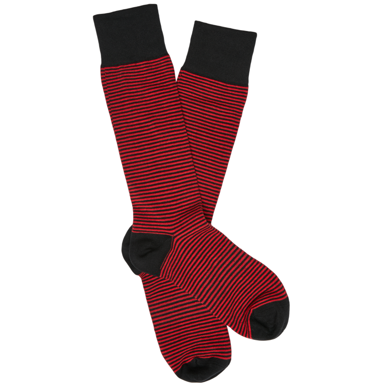 Trendy transparent socks with black and red stripes - DIM Style Sporty Look