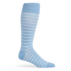Premium Powder Blue Wide Stripe College Socks | DeadSoxy