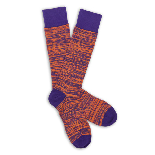 Purple and Orange Marl Dress Socks, Premium Super-Soft Yarn