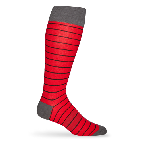 Red Wide Stripe Socks | Premium College Socks | DeadSoxy