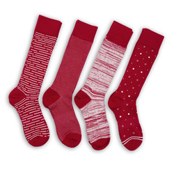 Wear DeadSoxy Crimson / White Dress Socks 4-Pack Wear DeadSoxy Crimson / White Dress Socks 4-Pack