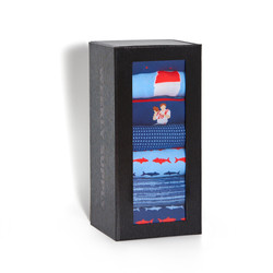 Weekly Supply mixed casual and dress sock 7-pack bundle inside a really nice black box Weekly Supply mixed casual and dress sock 7-pack bundle inside a really nice black box