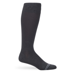 Elegant charcoal dress socks with light gray stripes, designed for executive style and all-day comfort. Elegant charcoal dress socks with light gray stripes, designed for executive style and all-day comfort.