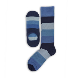 Irving & Rich Dress & No-Show 2-Pack featuring blue and grey striped dress socks and matching no-show socks for a coordinated, stylish look. Irving & Rich Dress & No-Show 2-Pack featuring blue and grey striped dress socks and matching no-show socks for a coordinated, stylish look.