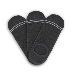 3-Pack of Charcoal No-Show Socks designed for an invisible fit and guaranteed heel support, perfect for pairing with casual sneakers. 3-Pack of Charcoal No-Show Socks designed for an invisible fit and guaranteed heel support, perfect for pairing with casual sneakers.
