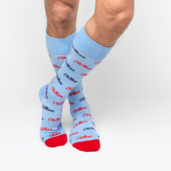 Powder Script Ole Miss Dress Socks with TrueStay™ technology and seamless design. Powder Script Ole Miss Dress Socks with TrueStay™ technology and seamless design.