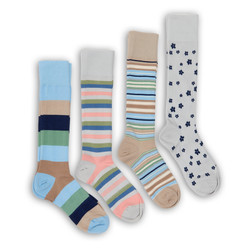 Pastel Classics Dress Sock Bundle—4-pair men’s pastel stripe & floral socks in luxury long-staple cotton with TrueStay™ cuffs. Pastel Classics Dress Sock Bundle—4-pair men’s pastel stripe & floral socks in luxury long-staple cotton with TrueStay™ cuffs.