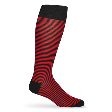 Trendy transparent socks with black and red stripes - DIM Style Sporty Look