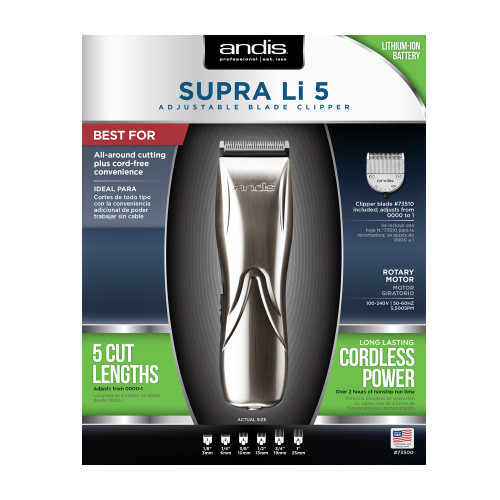 Andis Supra Li 5 Adjustable Blade Clipper, #73500