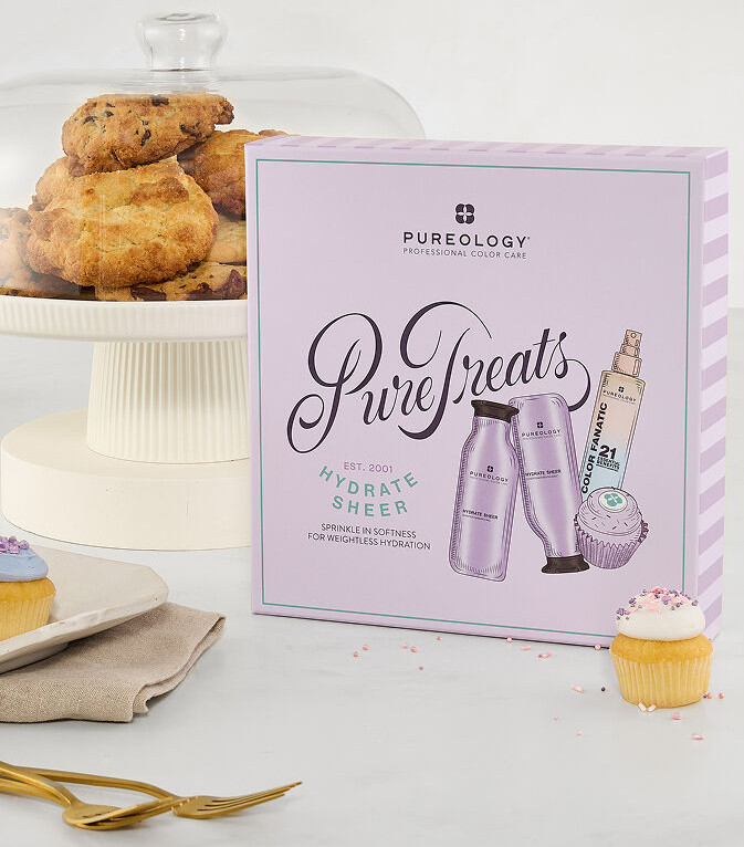 PUREOLOGY Hydrate Sheer Holiday Kit – Lightweight Shampoo, Conditioner & Leave-In