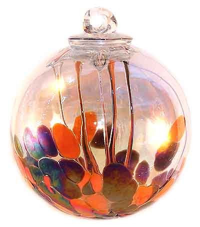 Medusa Spirit Ball, Opal Orange & Opal Black 6 Inch