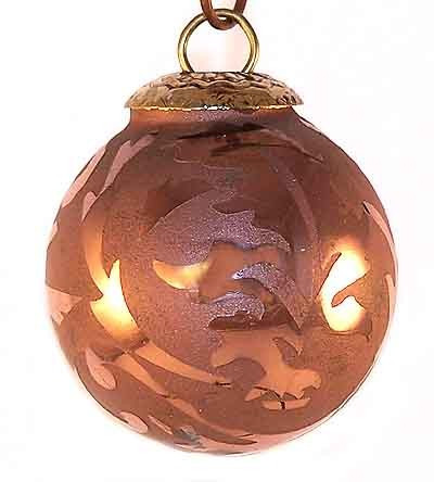 Brass Cap Copper Etched Mini Kugel