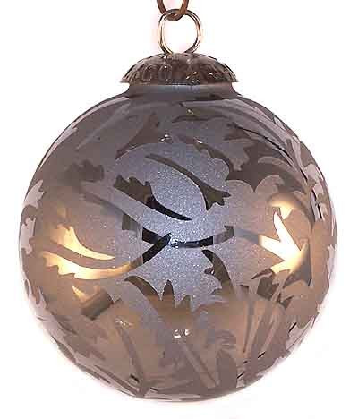 Brass Cap Silver Etched Kugel