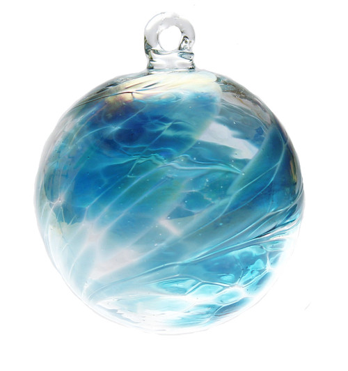 Turquoise Twist Iridized  2.5 Inch