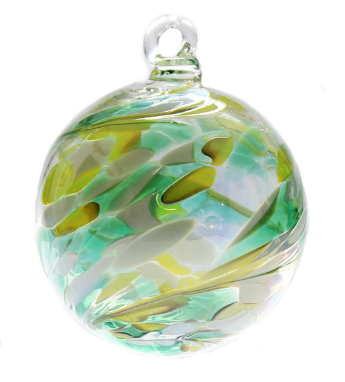 Yellow, White and Green Twist Iridized  2.5 Inch