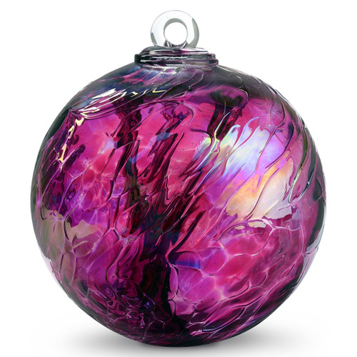 Witch Ball Wine Red Iridized