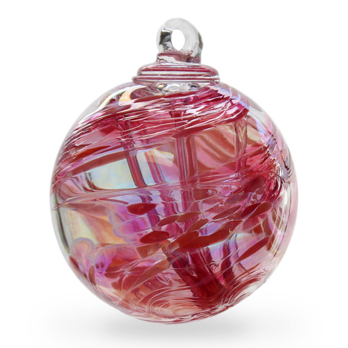 Witch Ball "Tea Rose" Iridized Twisted