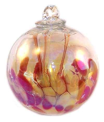 Medusa Spirit Ball, Garnet Red & Curry 6 Inch