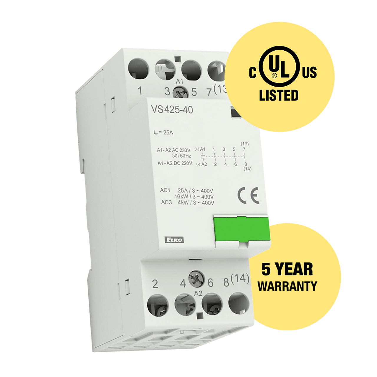 ELKP VS425-31UL 24V AC/DC Power Contactor