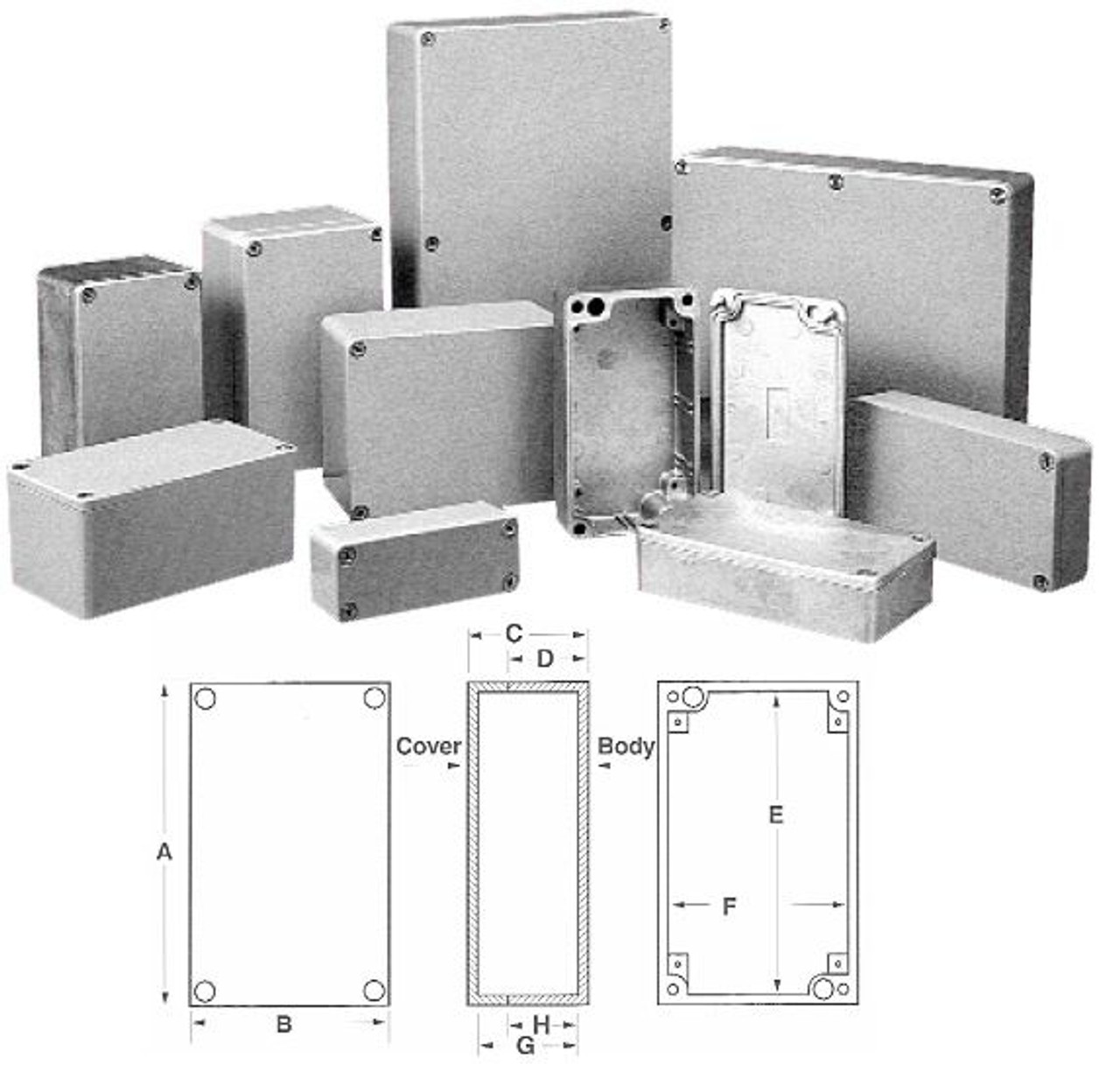 Bud Industries Inc. AN-1308-A Die-Cast Aluminum Enclosure