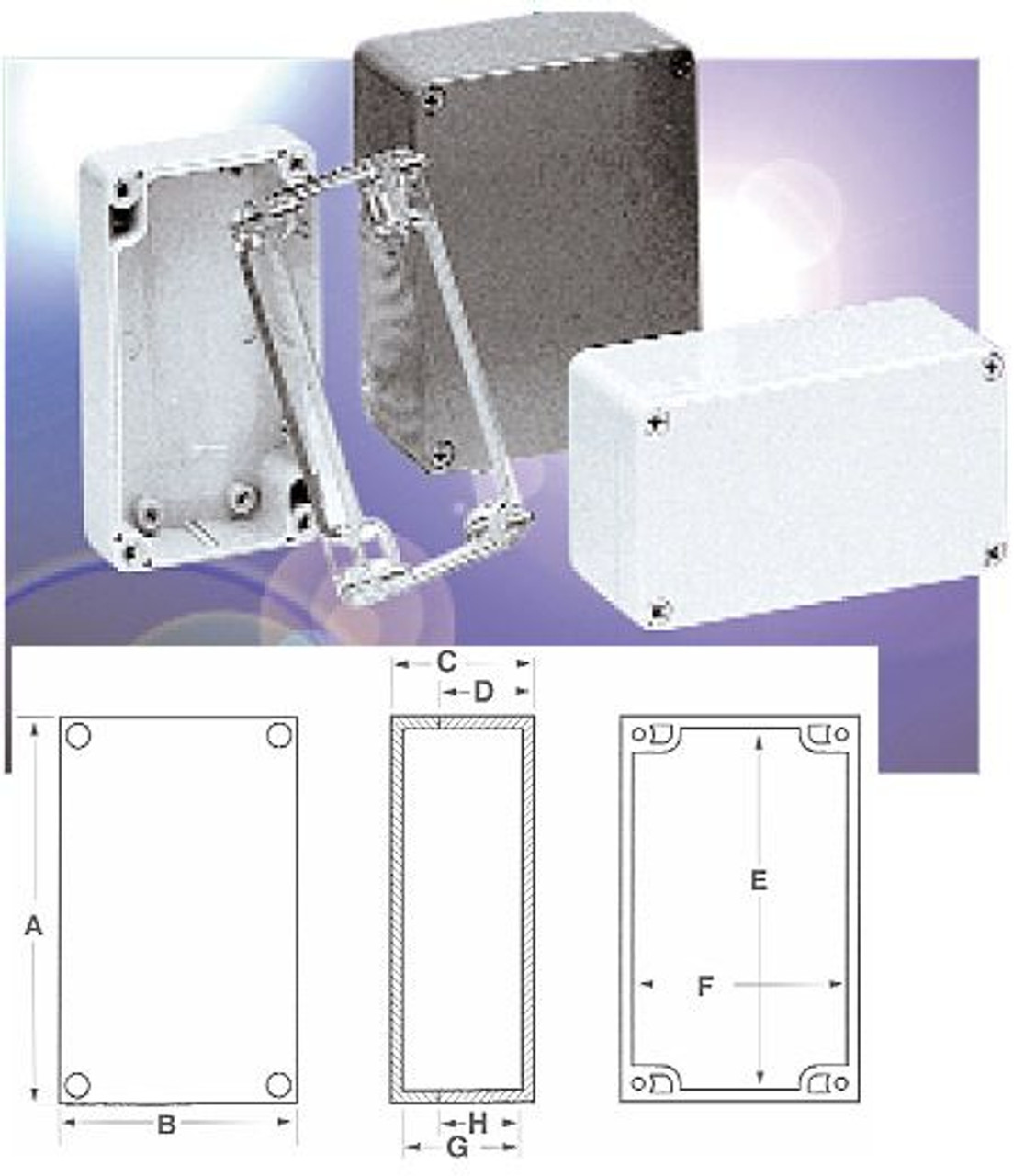 Bud Industries Inc. PN-1326-DG Plastic Box