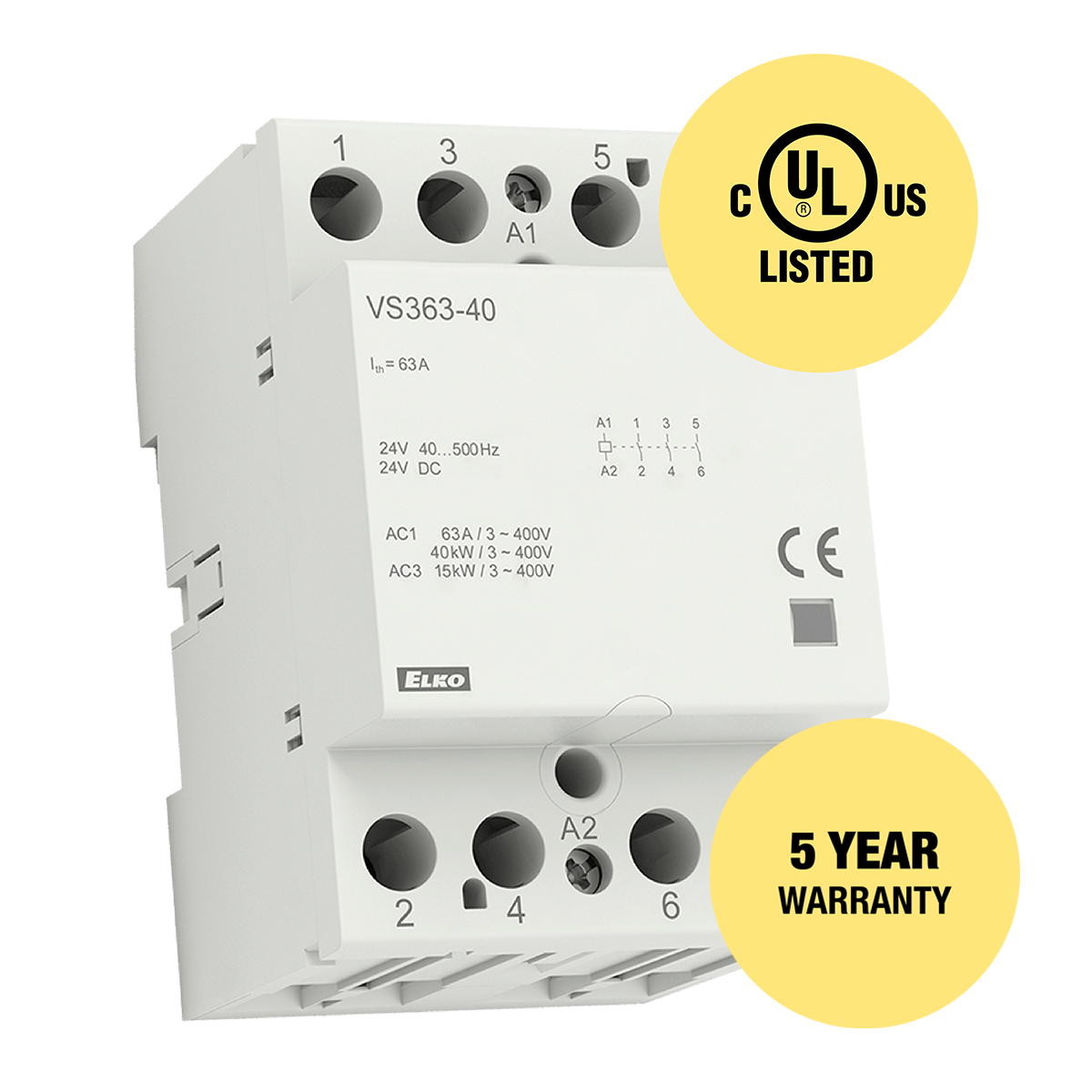 ELKP VS363-30UL 110V AC Power Contactor