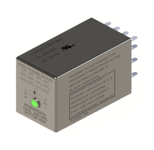 Struthers-Dunn 87XBXH6E5L-240VAC Hermetically Sealed Relay