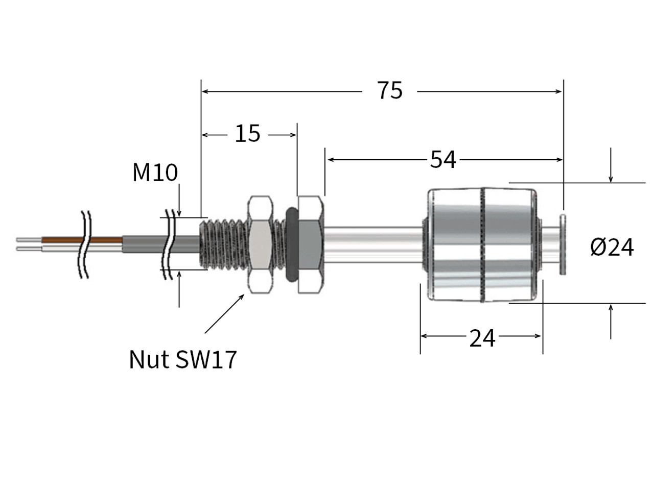 Standex Electronics LS02-1A66-S-5000W Float Switch