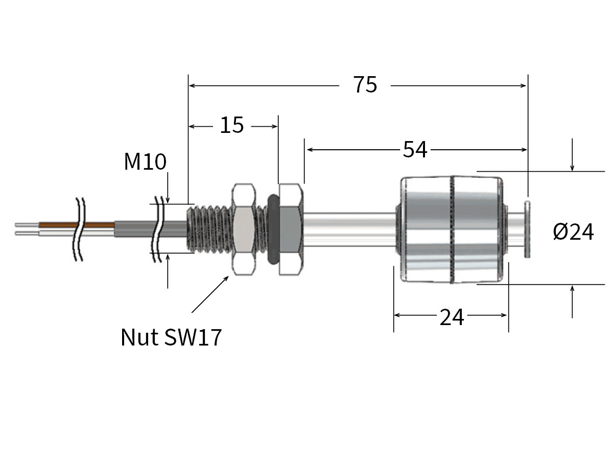 Standex Electronics LS02-1A85-S-2000W Float Switch
