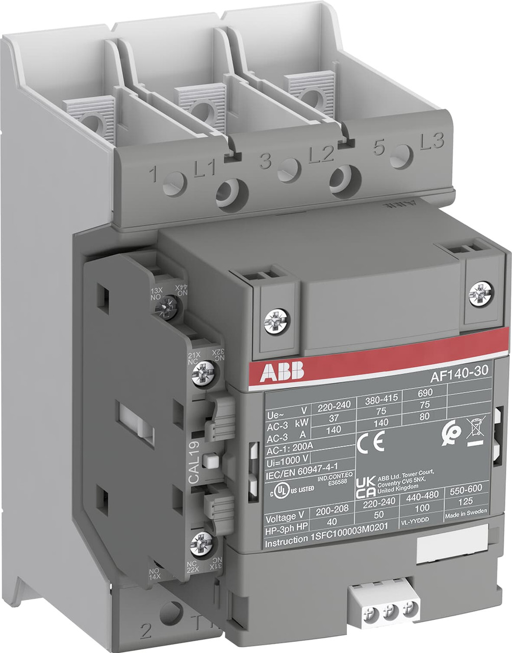 ABB AF140-30-11B-31 Non-Reversing Contactors
