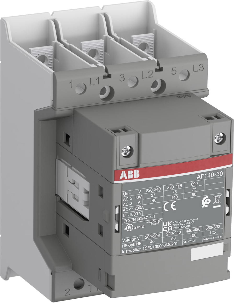 ABB AF140-30-00B-43 Non-Reversing Contactors