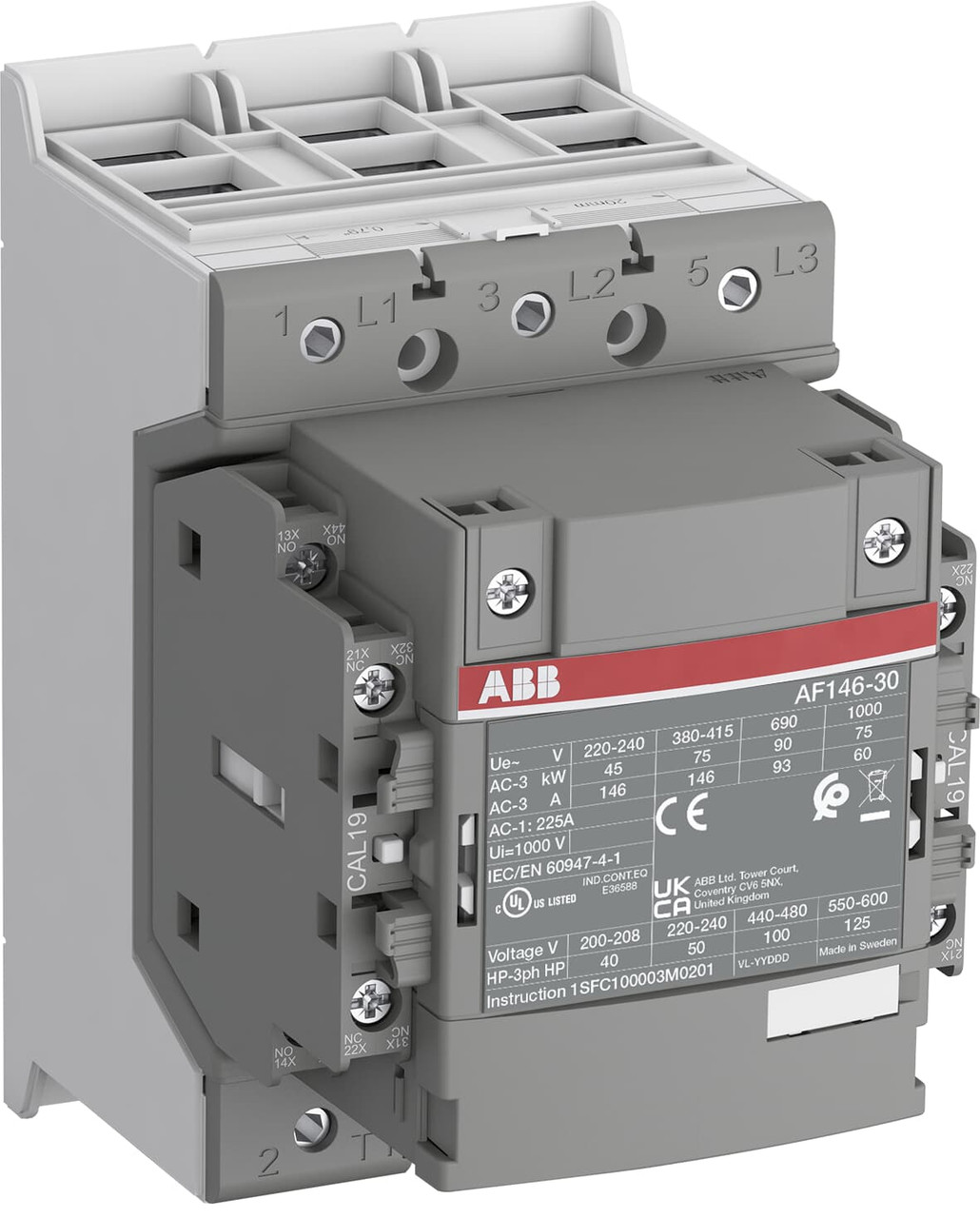 ABB AF146-30-22-43 Non-Reversing Contactors